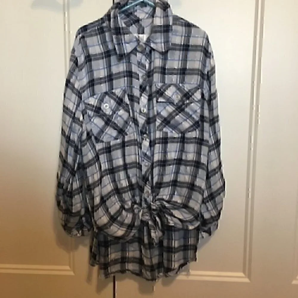 Justice Girls size 10 sparkly  flannel